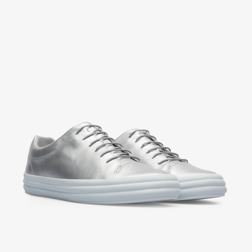 Camper Hoops White/Silver - Camper Women's Sneakers ||5203-NCASH||